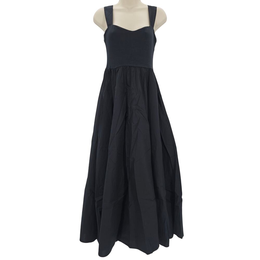 J. Crew Black Sleeveless Sweetheart Midi Dress